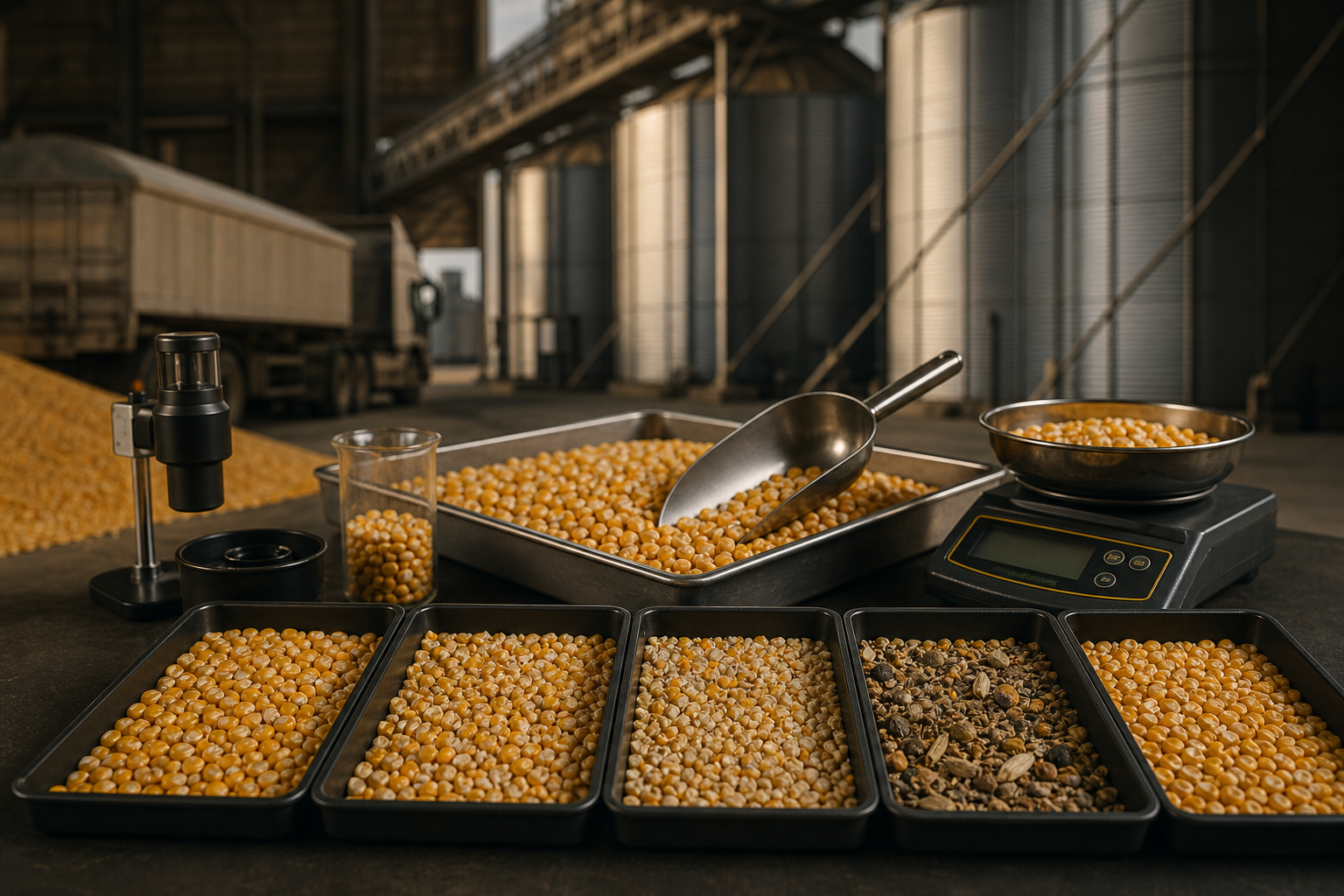 Corn quality inspection in export warehouse
