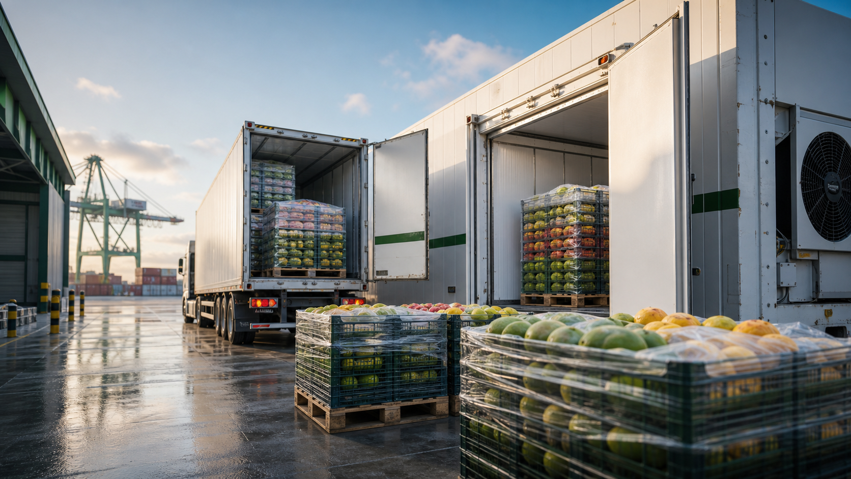 Reefer containers and cold chain logistics for fruit export