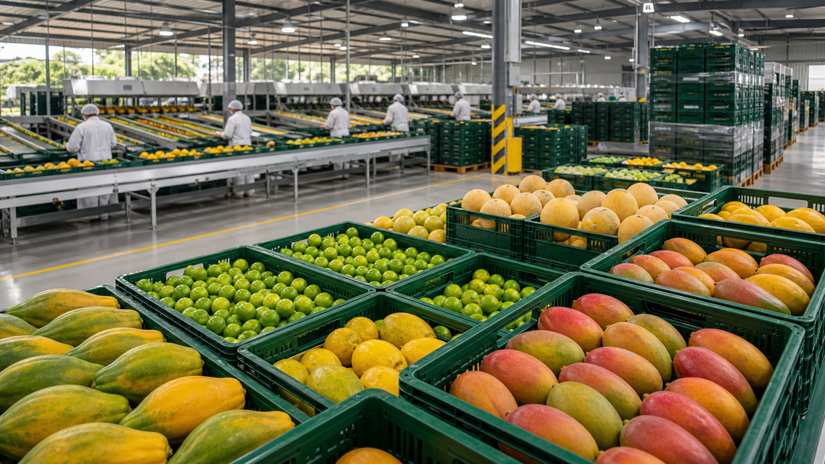 Tropical fruit packing house for export