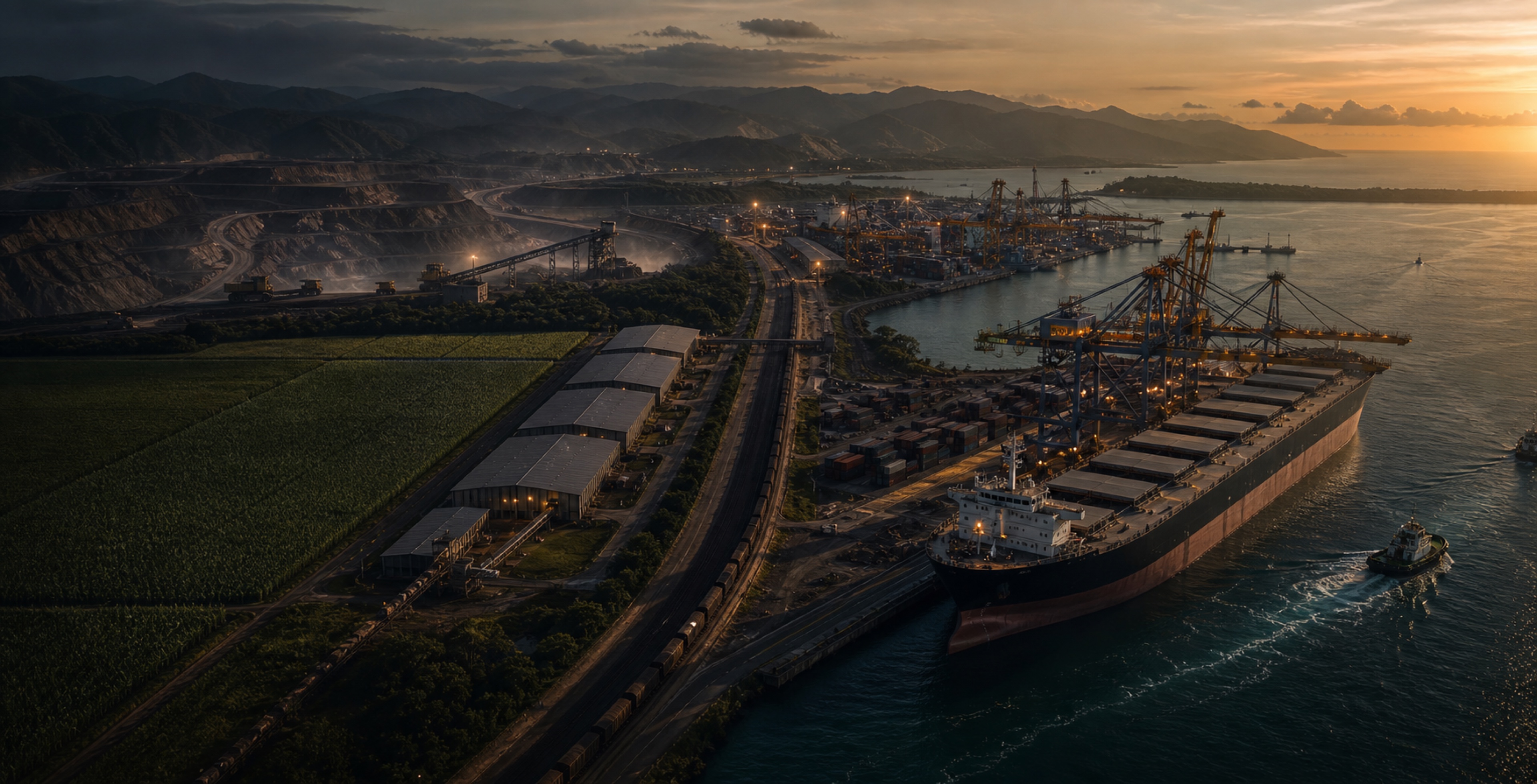 Strategic infrastructure investment ecosystem with ports logistics and industrial assets