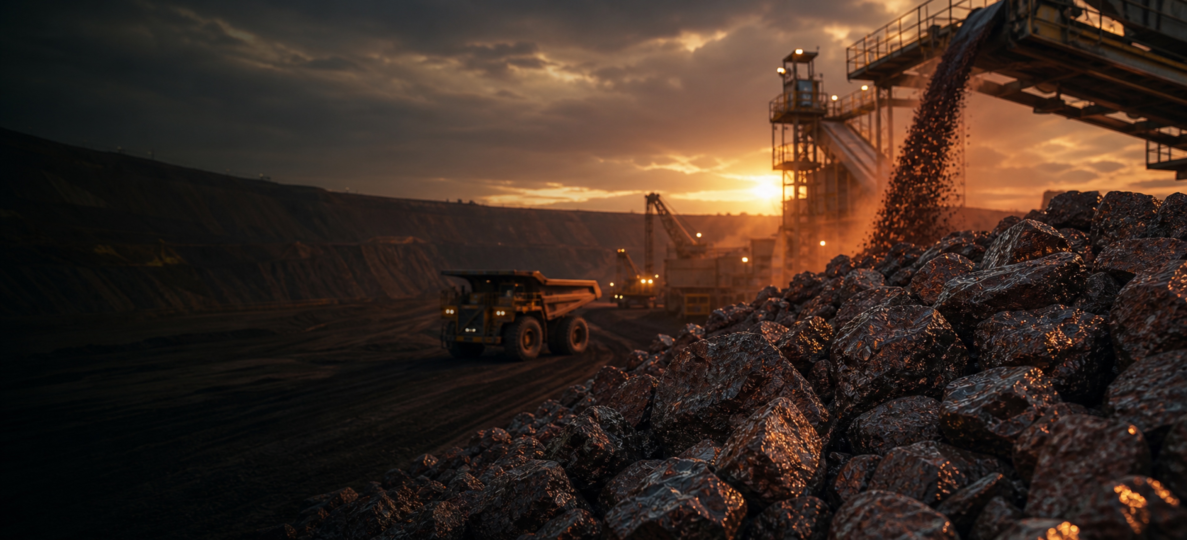 Cinematic iron ore operation in Northern Brazil with export infrastructure