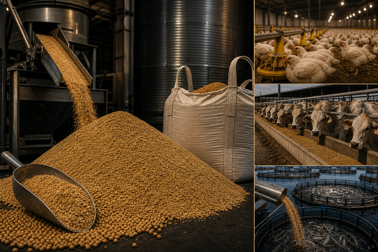 Soybean meal animal nutrition and feed industry applications