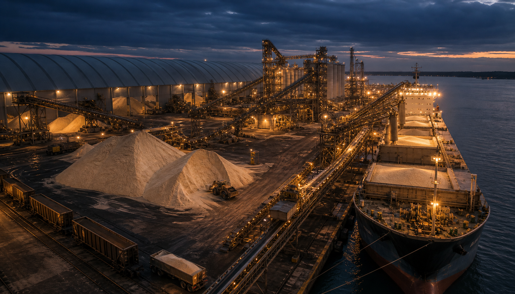 Bulk sugar terminal and vessel loading